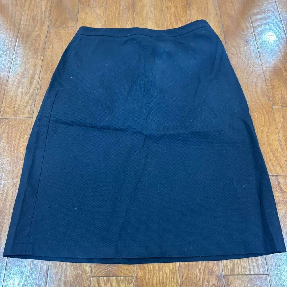 EDDIE BAUER Women's Black Basic Cotton Canvas A-Line Midi Skirt Workwear Size 4